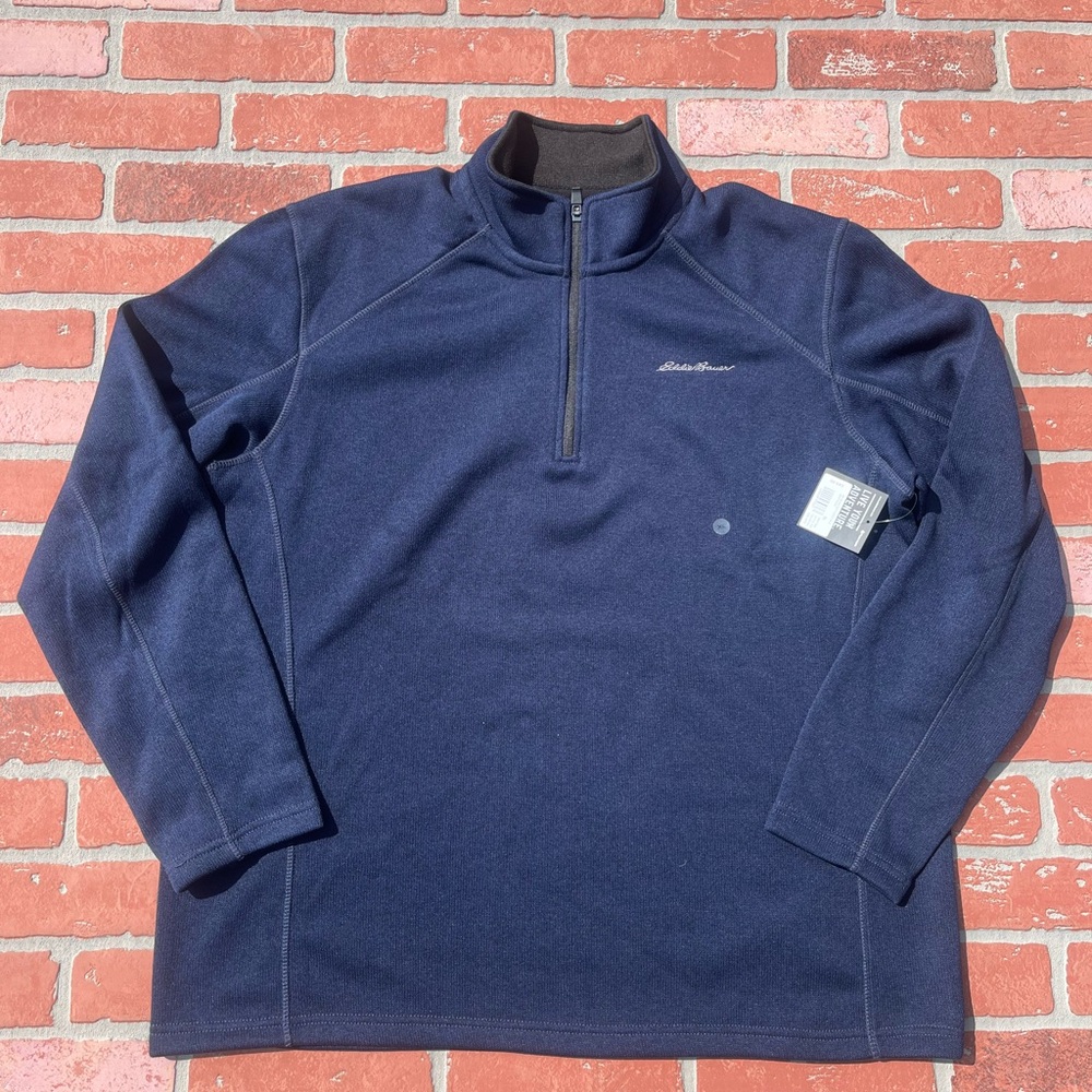 Eddie Bauer Men’s Radiator Fleece 1/4 Zip Blue Pullover NWT